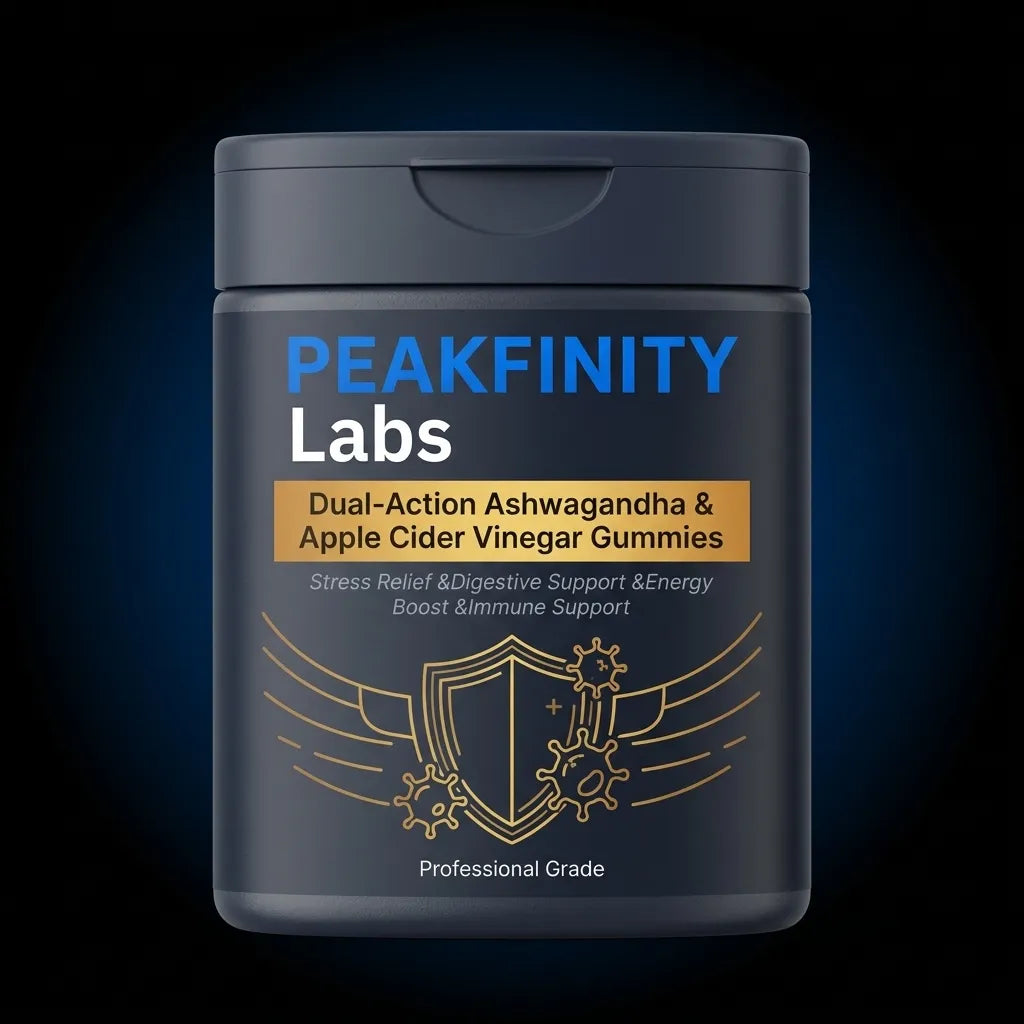 Peakfinity Labs Dual-Action Ashwagandha & Apple Cider Vinegar Gummies