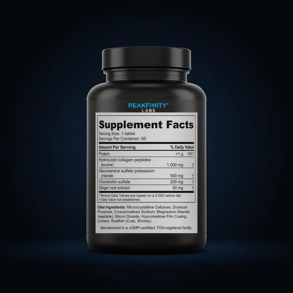 Collagen Peptide Joint Tablets back label