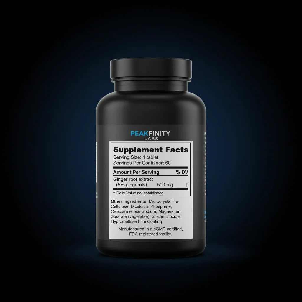 Ginger Root Extract Tablets back label