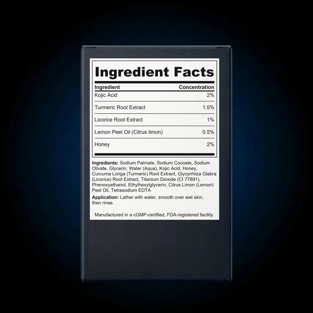 Brightening Lemon Turmeric Kojic Acid Soap back label