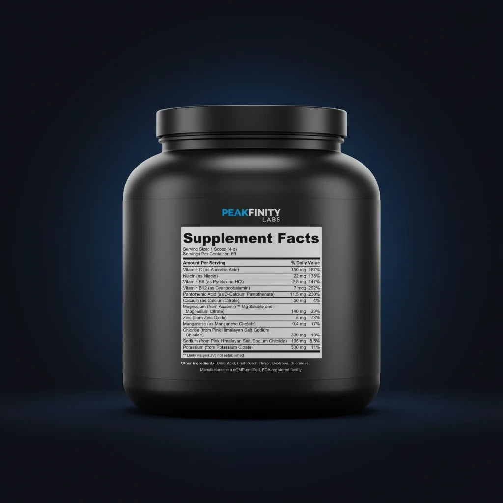 Hydration Powder (Fruit Punch) back label