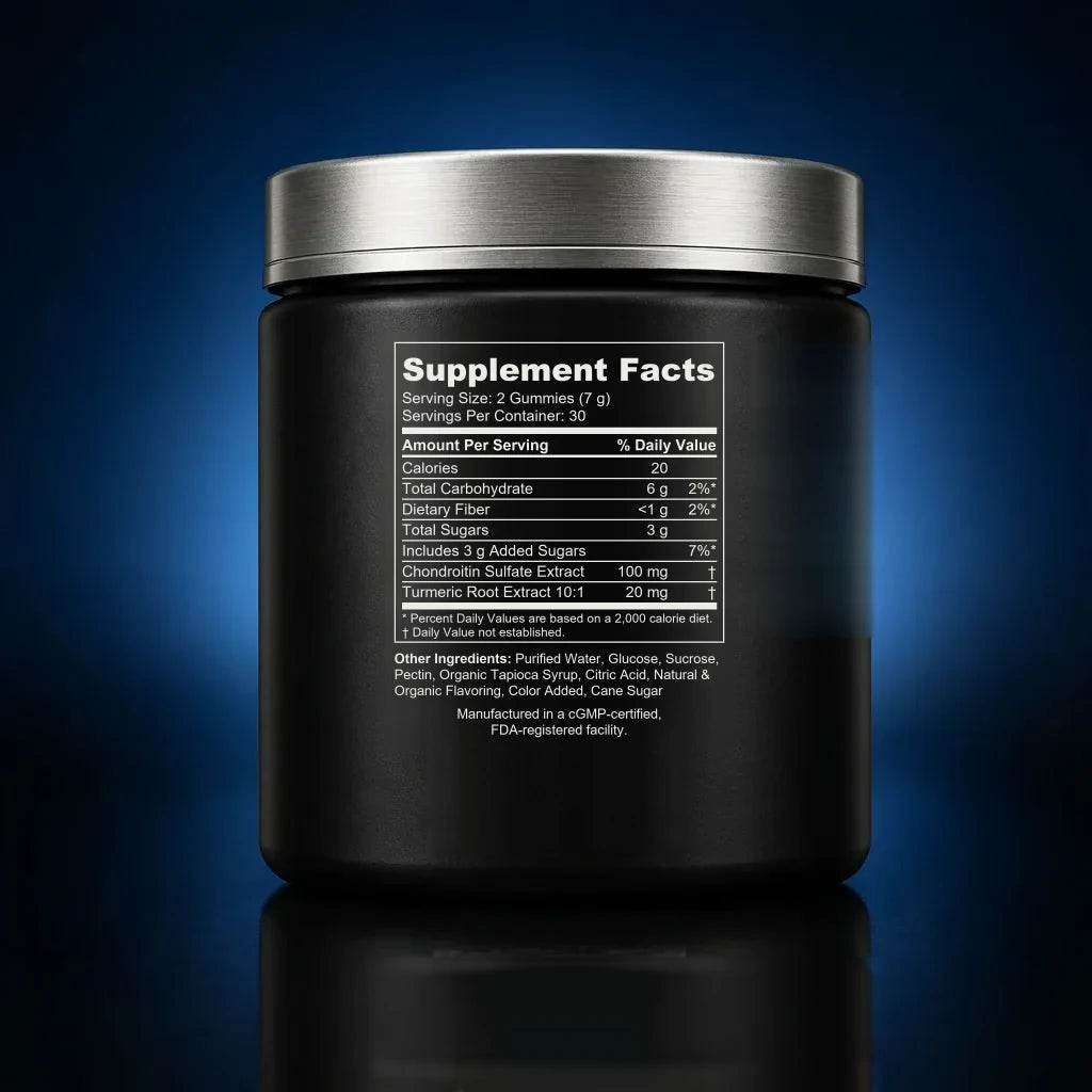 Joint Support Gummies with Chondroitin & Turmeric back label