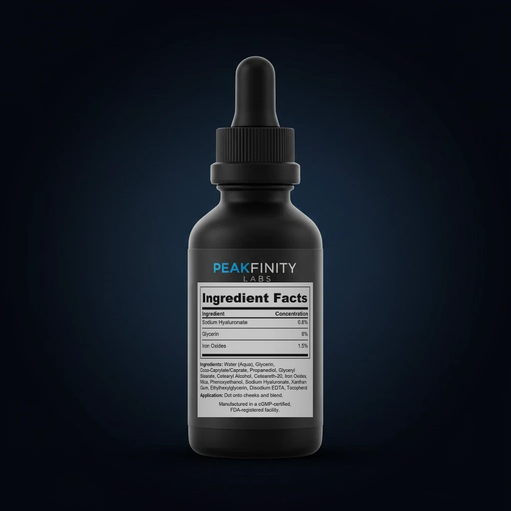 Liquid Blush with Hyaluronic Acid back label