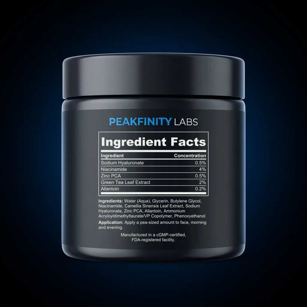 Oil-Free Gel Moisturizer for Oily Skin back label