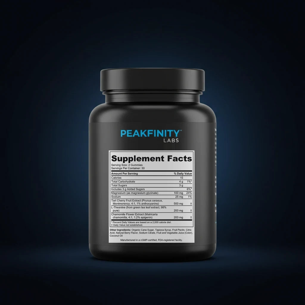 Tart Cherry Melatonin-Free Sleep Gummies back label