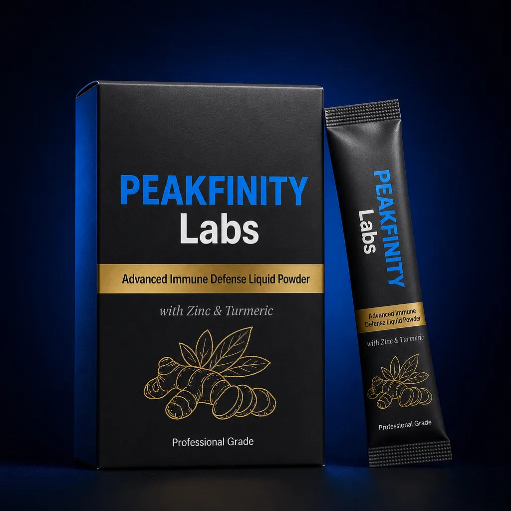 Peakfinity Labs Immune Defense Drink Mix with Zinc & Turmeric, Berry Fizz