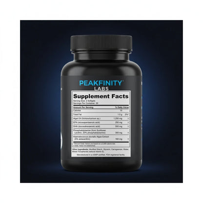 Algae Omega-3 DHA & EPA Vegan Softgels back label