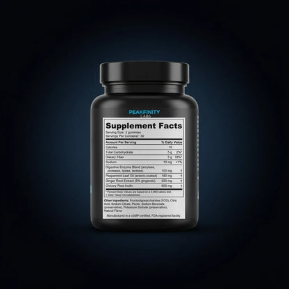 Anti-Bloat Digestive Enzyme Gummies with Ginger & Peppermint back label