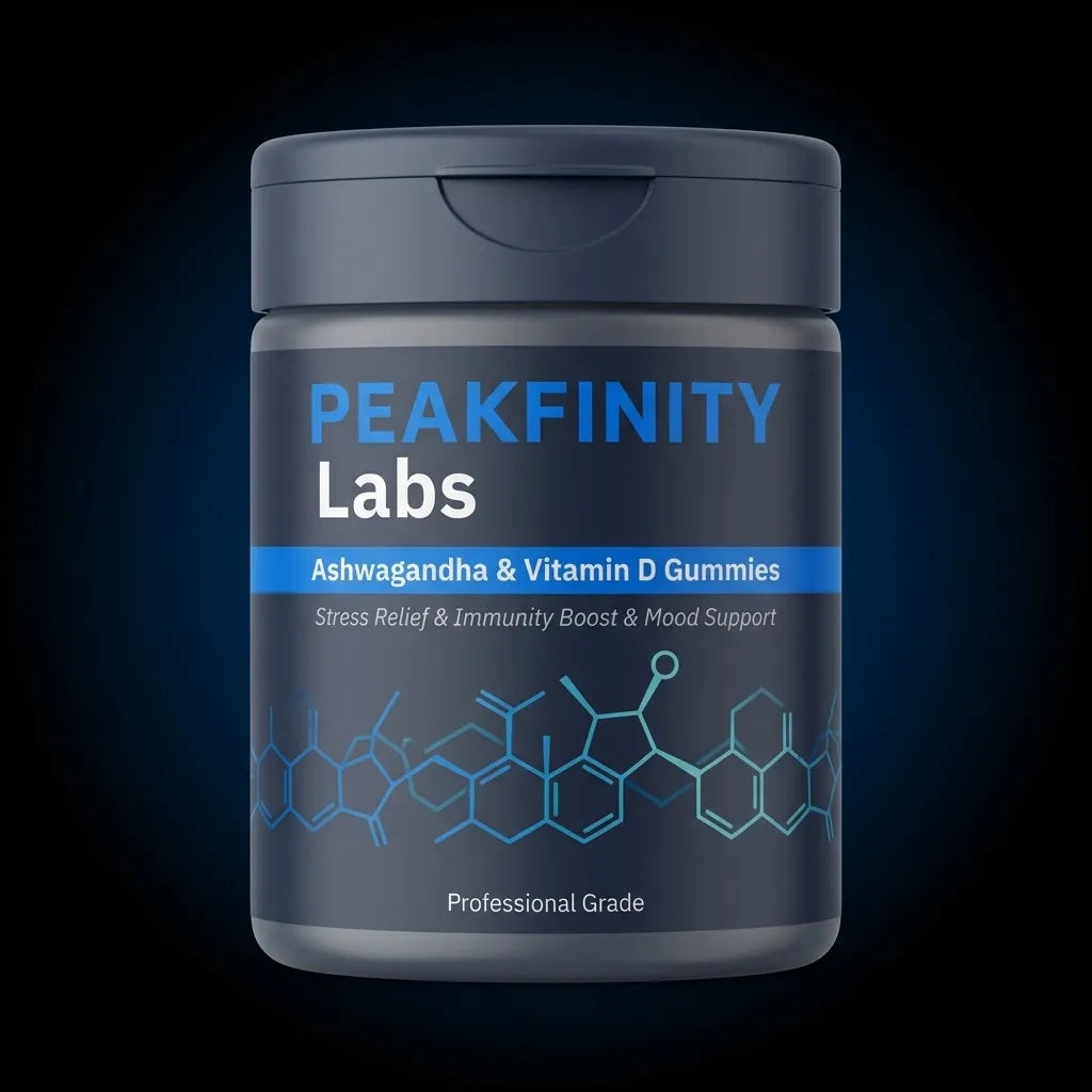Peakfinity Labs Ashwagandha & Vitamin D Gummies, Mixed Berry