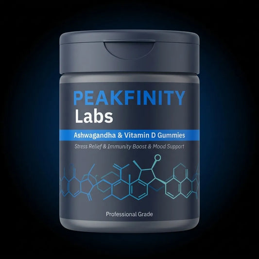 Peakfinity Labs Ashwagandha & Vitamin D Gummies, Mixed Berry
