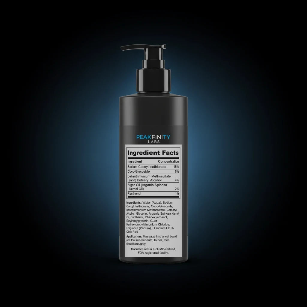Beard Wash & Conditioner 2-in-1 back label