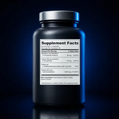 Advanced Betaine & Methylated B-Vitamin Sport Capsules back label