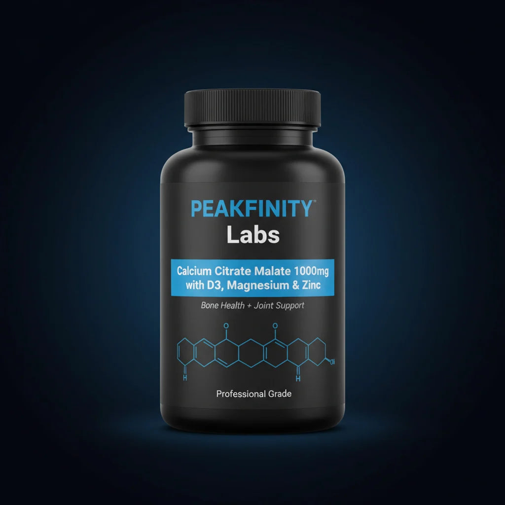 Peakfinity Labs Calcium Citrate Malate 1000 mg with D3, Magnesium & Zinc Tablets