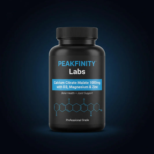 Peakfinity Labs Calcium Citrate Malate 1000 mg with D3, Magnesium & Zinc Tablets