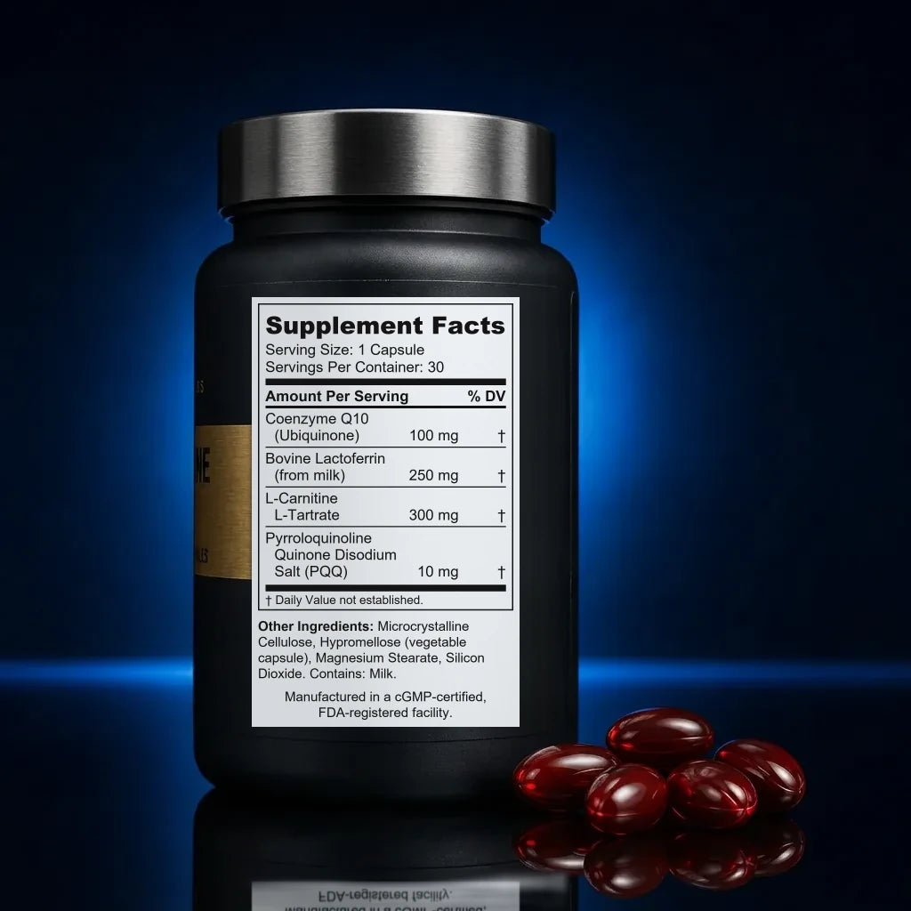 Cardio-Immune Support Capsules with CoQ10 & Lactoferrin back label