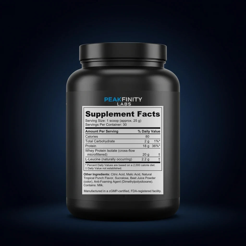 Clear Whey Protein Isolate - Tropical Punch back label