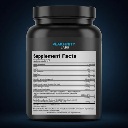 Daily Greens Superfood Powder with Probiotics - Mint back label