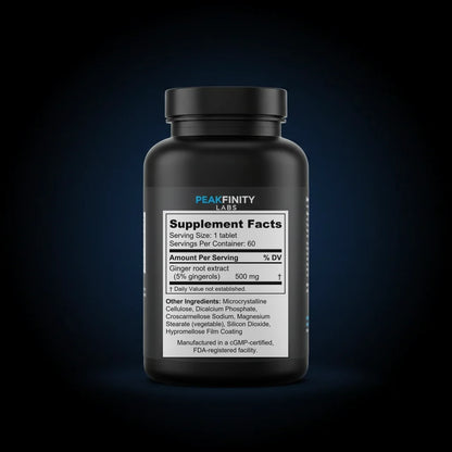 Ginger Root Extract Tablets back label