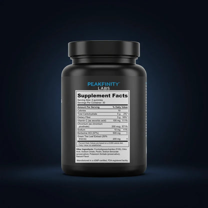 Metabolic Support Gummies with Berberine & Chromium back label