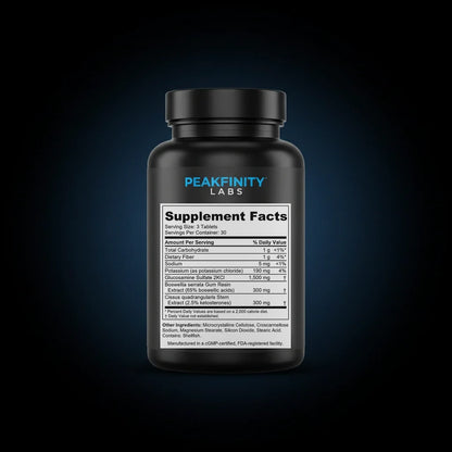 Glucosamine with Boswellia & Cissus Tablets back label