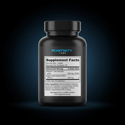 Grape Seed Extract & Vitamin C Tablets back label