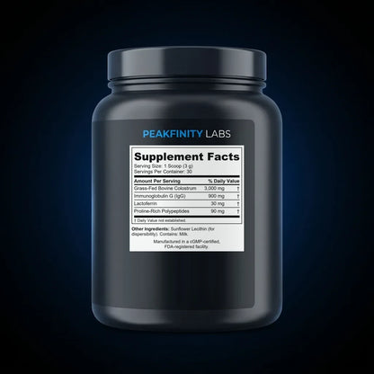 Grass-Fed Bovine Colostrum Gut & Immune Powder back label