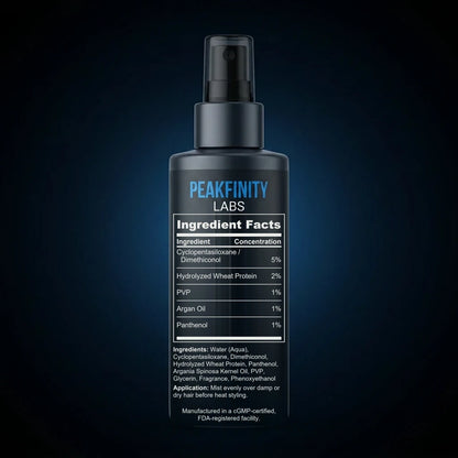 Heat Protectant & Shine Hair Mist back label