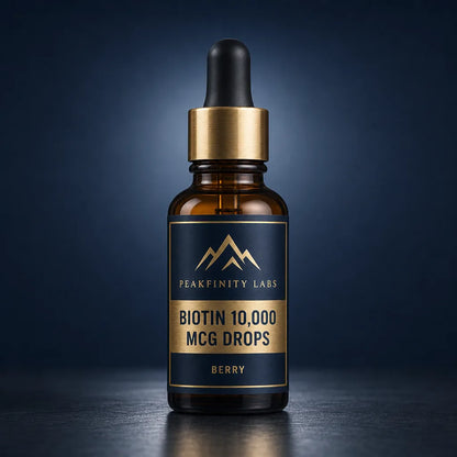 High-Potency 10,000 mcg Vegan Biotin Liquid Drops - Berry Flavor