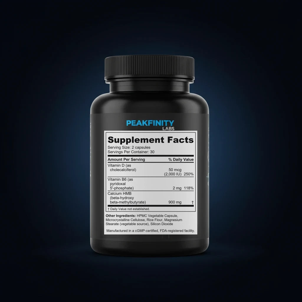HMB & Vitamin D3 Muscle Preservation Capsules back label
