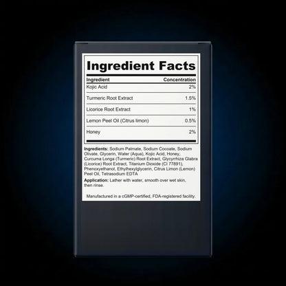 Brightening Lemon Turmeric Kojic Acid Soap back label