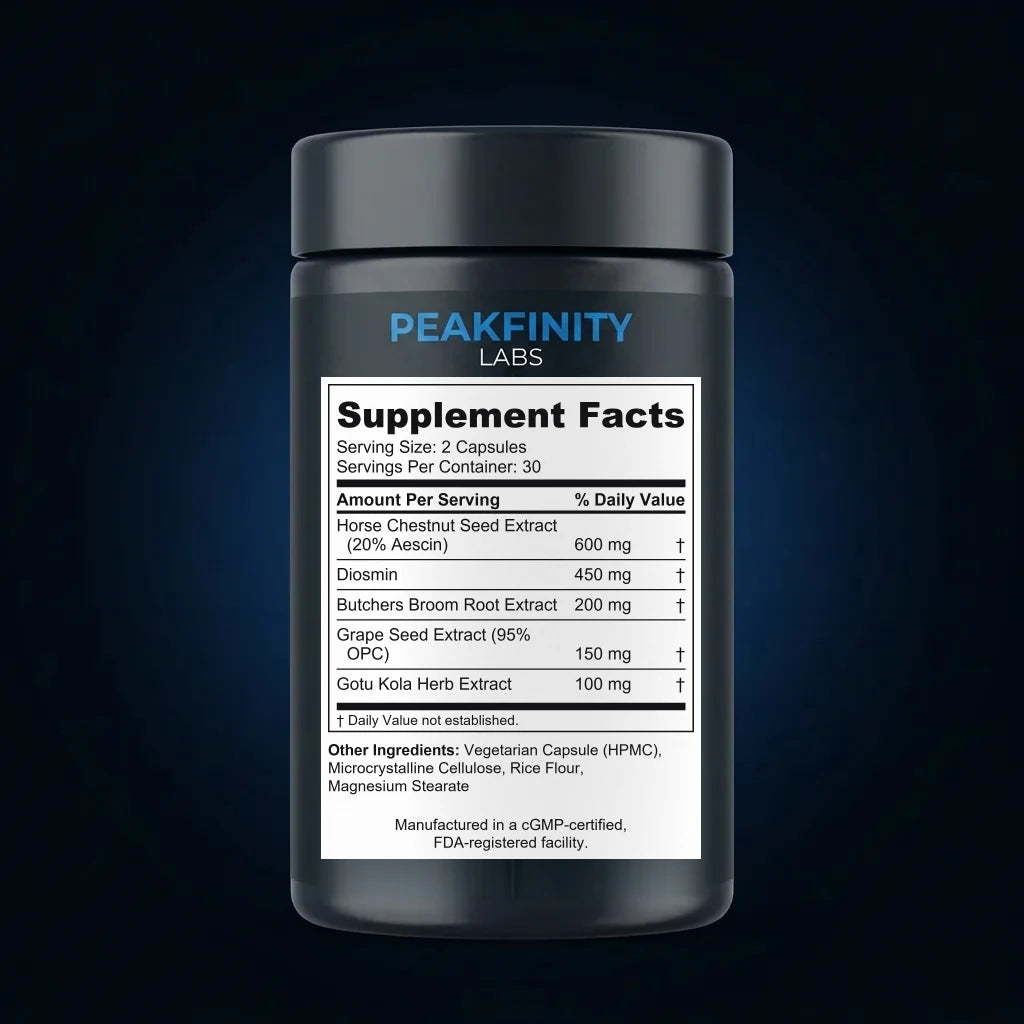Horse Chestnut Vein Comfort Capsules back label
