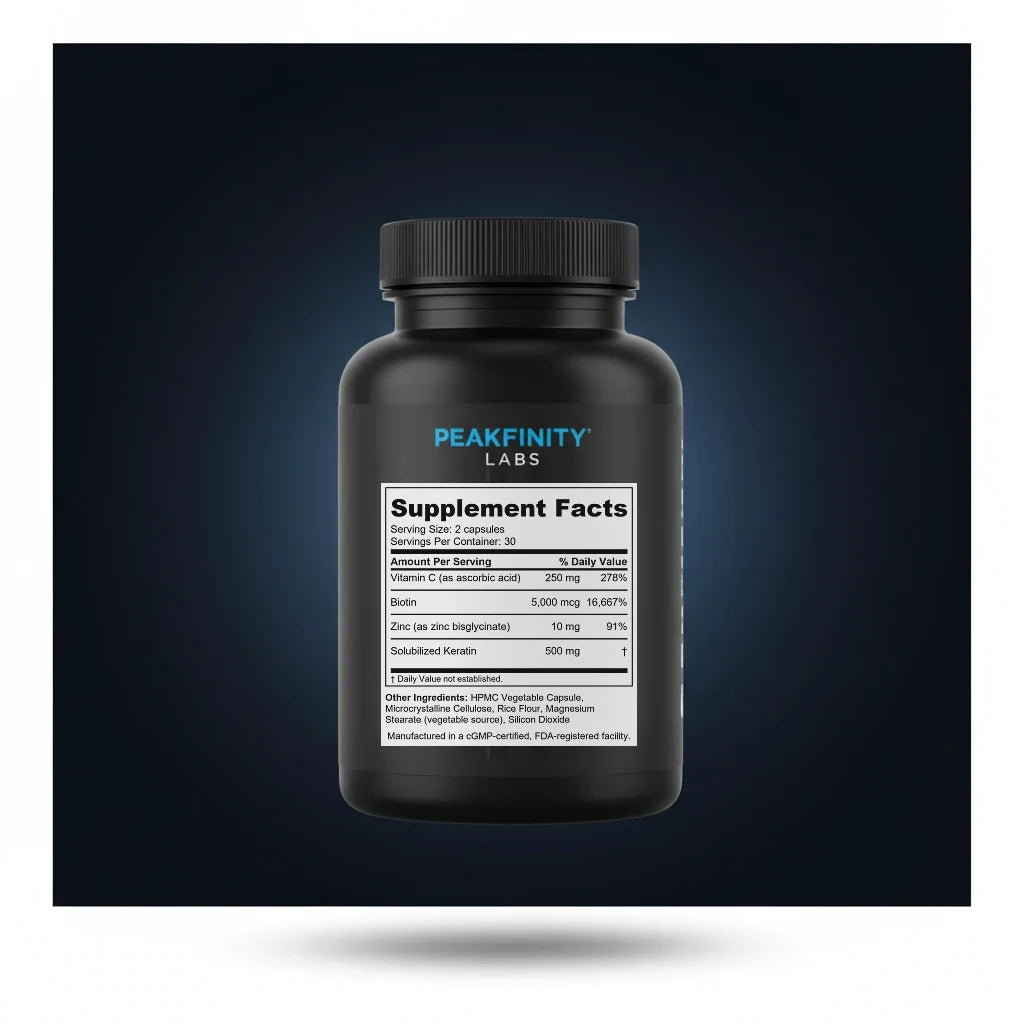 Keratin & Biotin Hair Strength Capsules back label