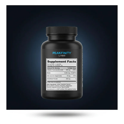 Keratin & Biotin Hair Strength Capsules back label
