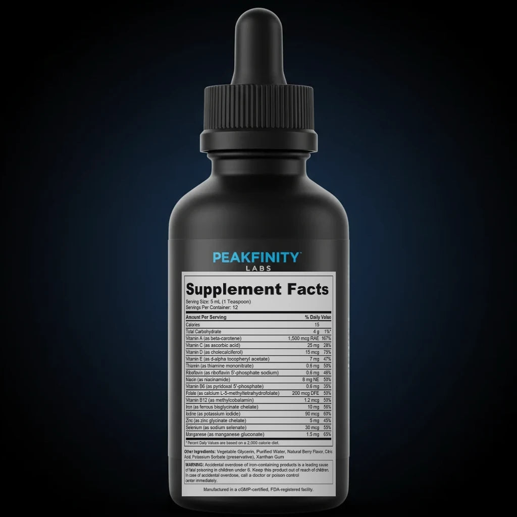 Kids Liquid Multivitamin with Iron - Berry back label