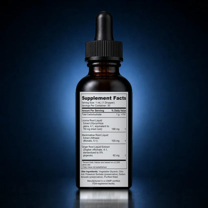 Licorice Root 750mg Concentrated Herbal Liquid Drops back label
