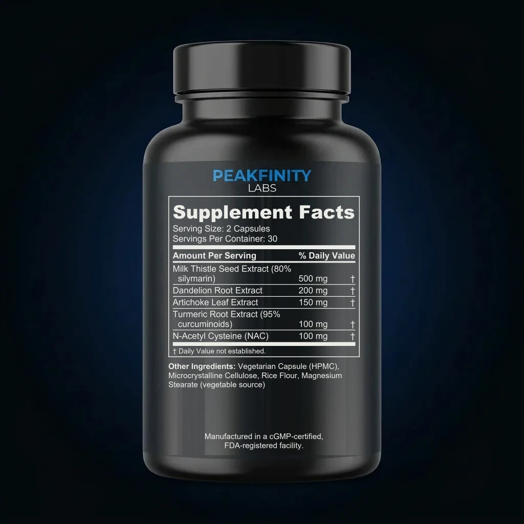 Liver Detox & Cleanse Capsules with Milk Thistle back label
