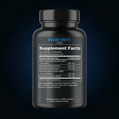 Liver Detox & Cleanse Capsules with Milk Thistle back label