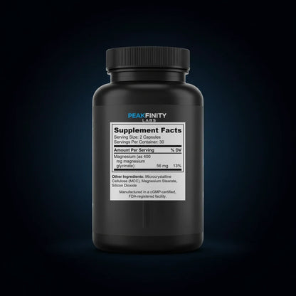 Magnesium Glycinate 400mg Capsules back label