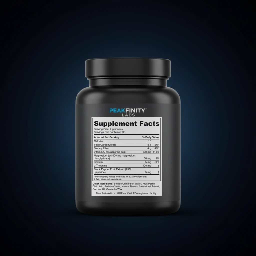 Magnesium Glycinate 400mg Sleep Gummies - Sugar-Free back label