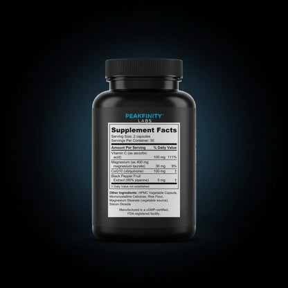 Magnesium Taurate 400mg Heart Health Capsules back label