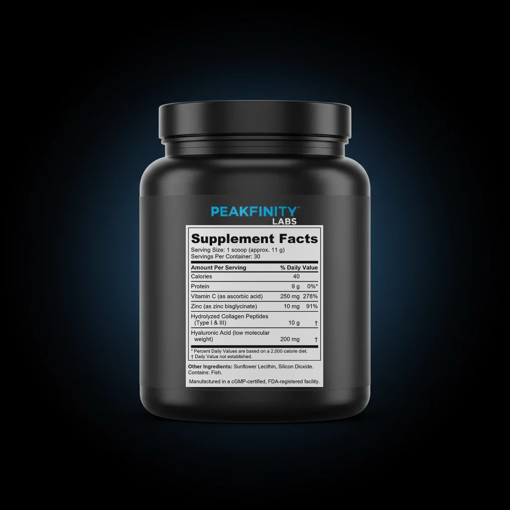 Marine Collagen Peptides Powder with Hyaluronic Acid - Unflavored back label