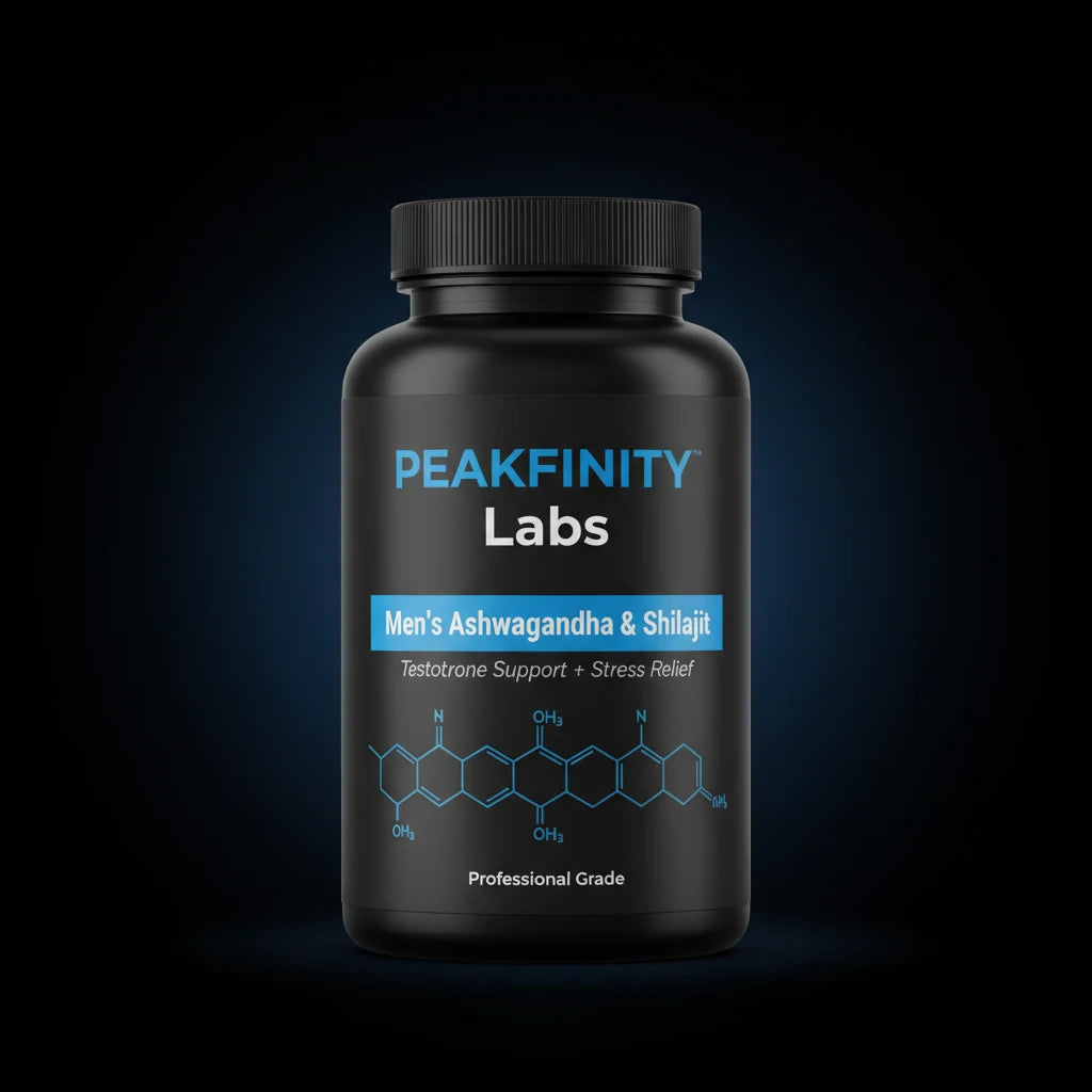 Peakfinity Labs Men's Ashwagandha & Shilajit Capsules with Zinc & D3