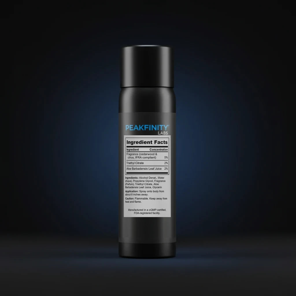 Men's Deodorant Body Spray - Cedar & Citrus back label