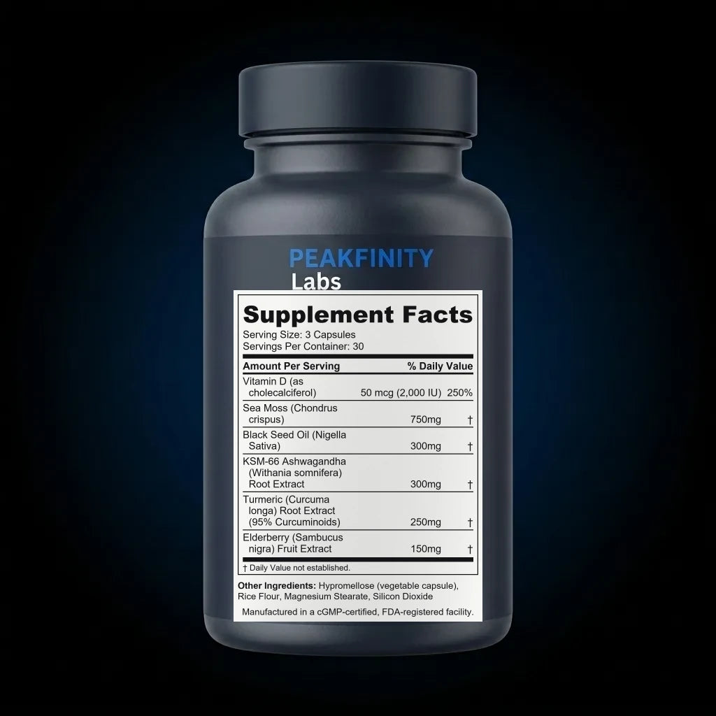Multi-Mineral & Botanical Immune Support Complex back label