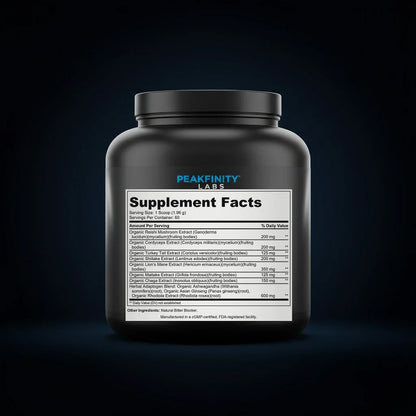 Mushroom Plus Powder back label