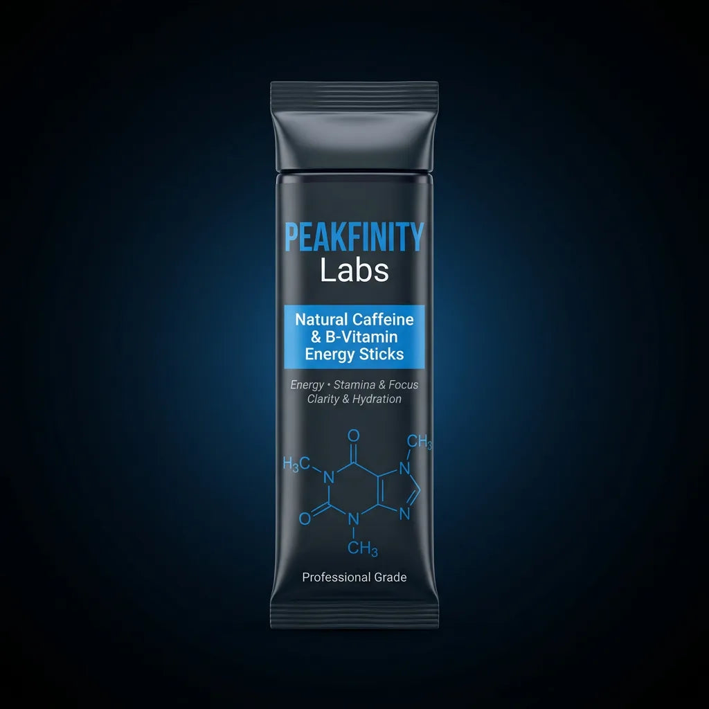 Peakfinity Labs Natural Caffeine & B-Vitamin Energy Stick Packs