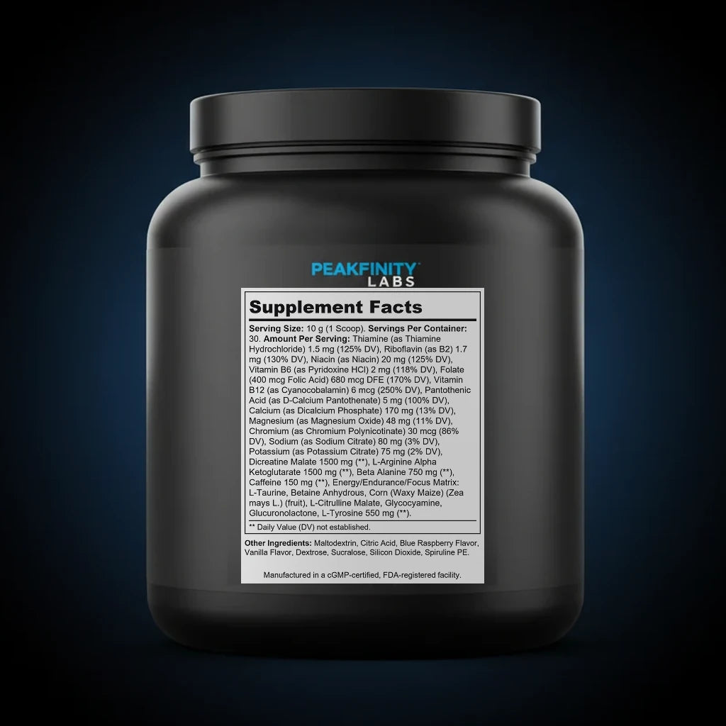 Nitric Shock Pre-Workout - Blue Raspberry back label