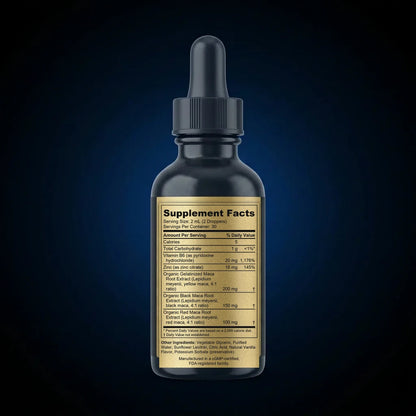 Organic Maca Root Liquid Extract Drops back label