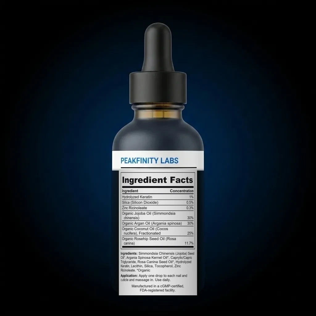 Organic Nail Strengthening & Cuticle Oil back label