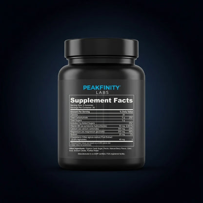 Monthly Cycle Support Gummies with Chasteberry, Magnesium & B6 back label